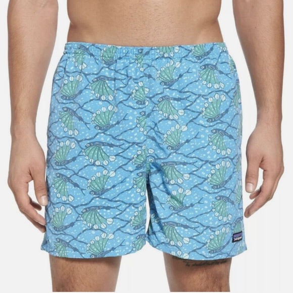 Patagonia Mens Baggies Swim Trunks In Hexy Fish Radar Blue Size Large - Picture 2 of 8